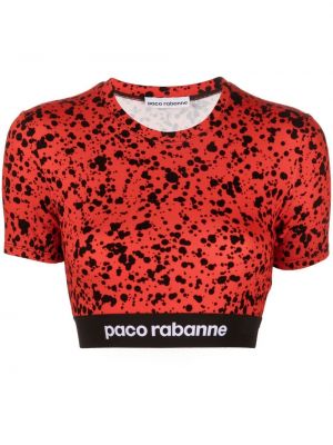Crop top s potiskem jersey Paco Rabanne
