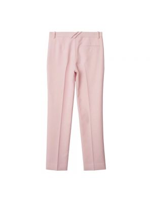 Pantalones rectos de lana a cuadros Burberry rosa