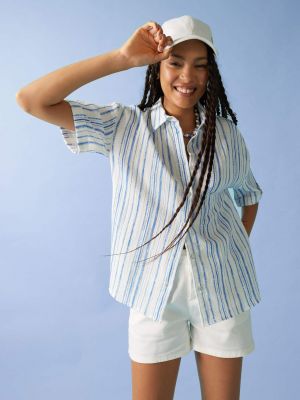 Oversized πουκάμισο με σχέδιο με κοντό μανίκι Defacto