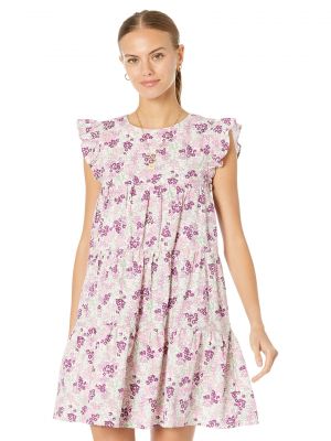 Платье мини в цветочек с принтом English Factory розовое