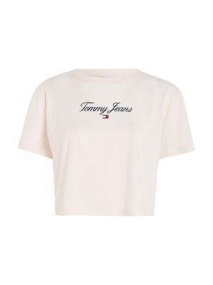 Тениска Tommy Jeans Curve бежово