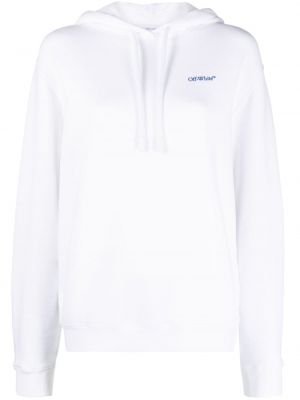 Svītrainas kokvilnas kapučdžemperis ar apdruku Off-white balts