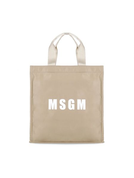Shopper handtasche mit print Msgm beige