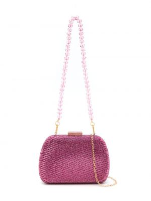 Чанта тип „портмоне“ с кристали Serpui розово