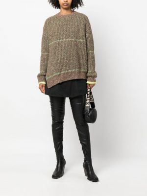 Melanžinis medvilninis vilnonis megztinis Stella Mccartney ruda