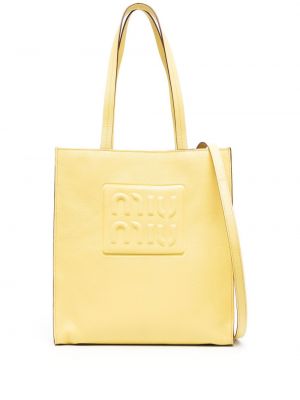 Nákupná taška Miu Miu žltá