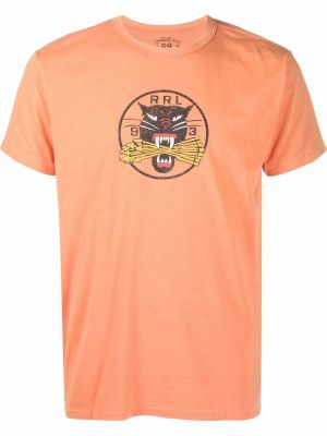 Тениска с принт Ralph Lauren Rrl оранжево