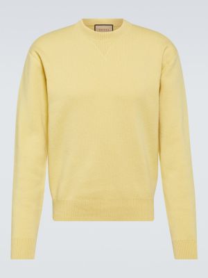 Кашмирен пуловер Gucci жълто