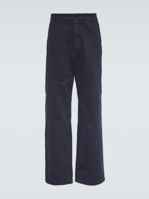 Pantalones rectos de algodón Dolce&gabbana azul