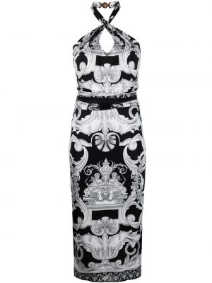 Midi šaty s potiskem Versace