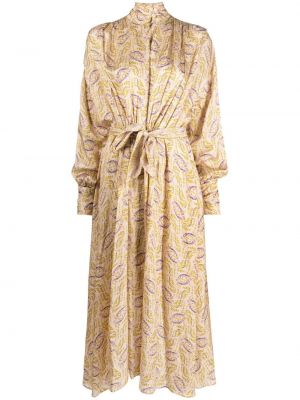 Μίντι φόρεμα με σχέδιο Forte_forte κίτρινο