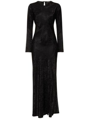 Hedvábné dlouhé šaty Anine Bing - černá