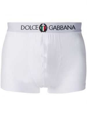 Boxeri cu broderie Dolce & Gabbana alb