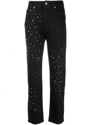 Ravne hlače s potiskom z zvezdico Chiara Ferragni črna