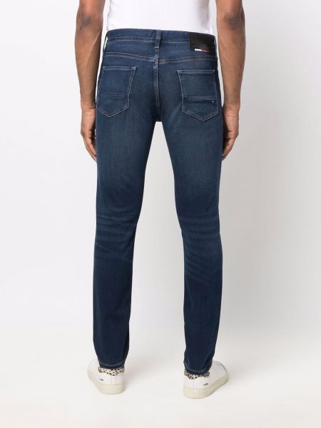 Rovné kalhoty s nízkým pasem Tommy Hilfiger modré