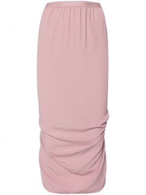 Krepové asymetrické midi sukně Rick Owens růžové
