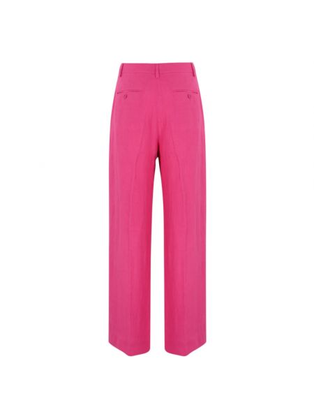 Pantalones de lino Max Mara Weekend rosa