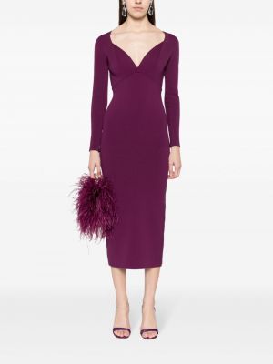Plisuotas megztas suknele kokteiline Roland Mouret violetinė