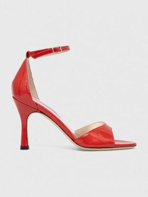 Lakované kožené sandály Custommade červené