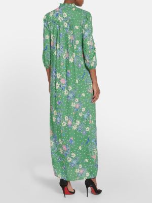Sukienka długa z nadrukiem z dżerseju Diane Von Furstenberg zielona