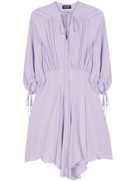 Čipkované asymetrické šnurovacie šaty Dondup fialová
