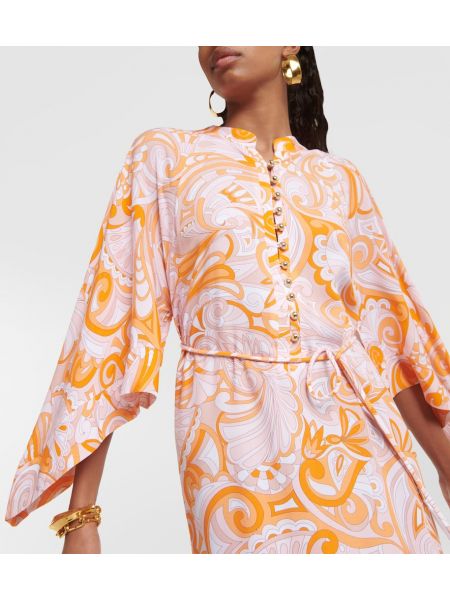 Hosszú ruha nyomtatás Melissa Odabash narancsszínű