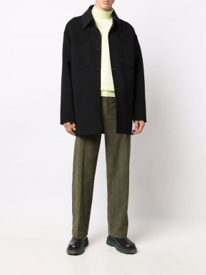 Manšestrové rovné kalhoty Helmut Lang zelené