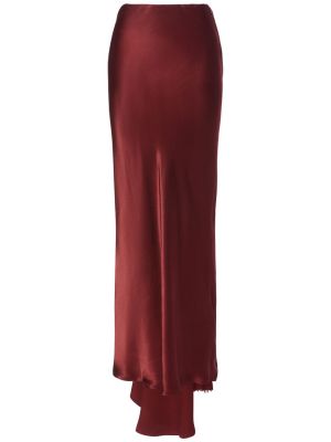 Drapovaný saténová dlhá sukňa Ann Demeulemeester červená