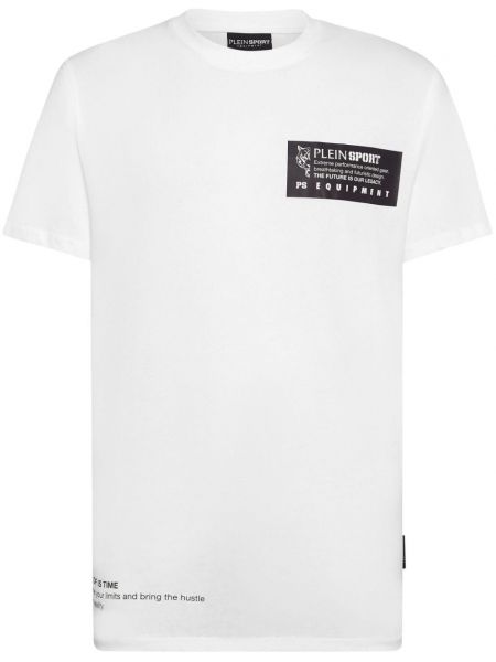 Sportiska stila t-krekls ar apdruku Plein Sport balts