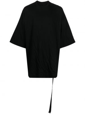 Oversize kokvilnas t-krekls Rick Owens melns