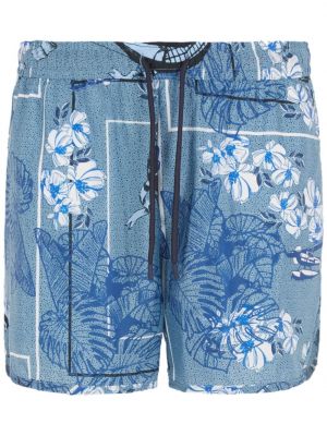 Bermuda kratke hlače s cvetličnim vzorcem s potiskom Emporio Armani modra