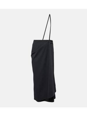 Vlněné midi sukně Lemaire černé