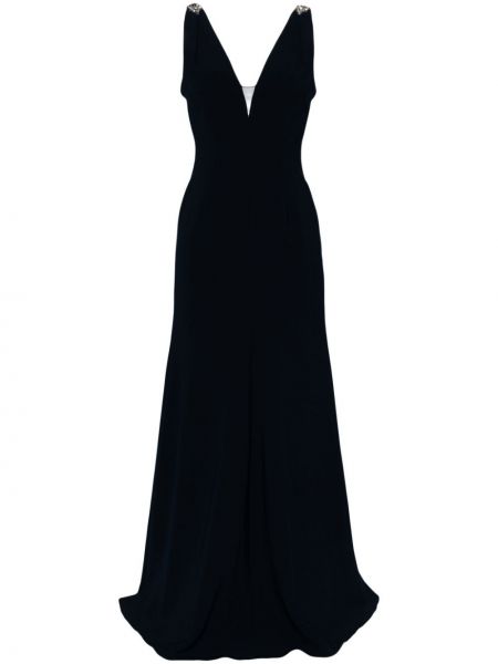 Večernja haljina s v-izrezom Jenny Packham plava