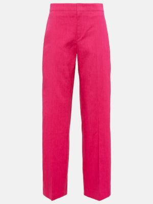Hlače ravnih nogavica bootcut Isabel Marant ružičasta