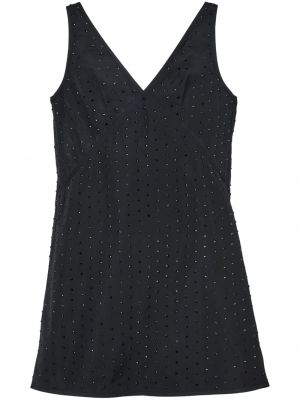 Sukienka wieczorowa z dekoltem w serek z kryształkami Marc Jacobs czarna