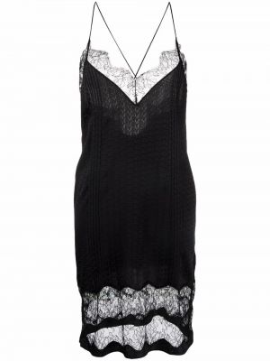 Κοκτέιλ φόρεμα με δαντέλα με πετραδάκια Zadig&voltaire μαύρο