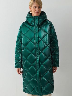 Утепленная демисезонная куртка Helena Vera зеленая