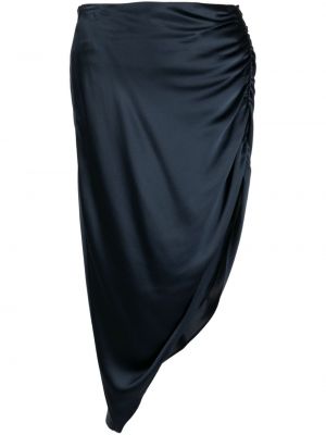 Jedwabna spódnica asymetryczna Michelle Mason niebieska