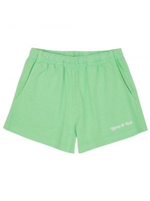 Shorts di jeans di cotone Sporty & Rich verde