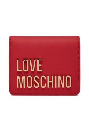 Portfel skórzany Love Moschino czerwony