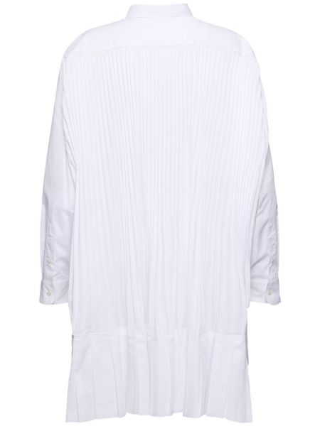Плисирана памучна риза Junya Watanabe бяло