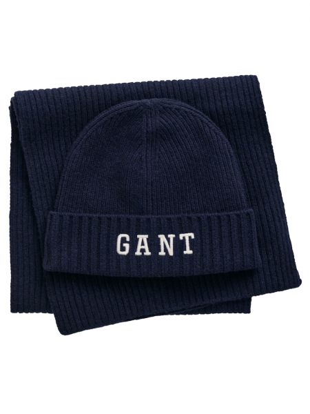 Шерстяной шарф Gant синий