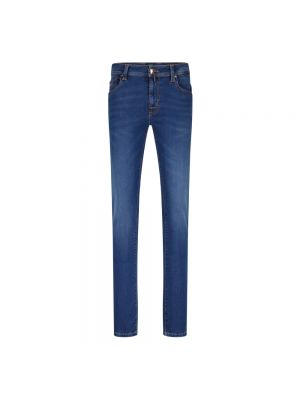 Niebieskie jeansy skinny slim fit Tramarossa