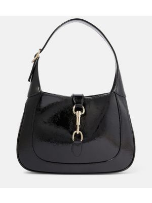 Černá lakovaná kožená kabelka Gucci