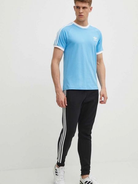 Koszulka bawełniana Adidas Originals niebieska