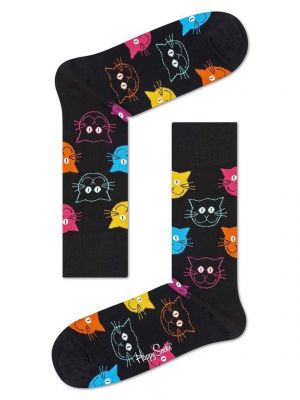 Dzianinowe skarpety Happy Socks czarne