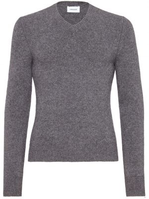 Пуловер с v-образно деколте Ferragamo сиво