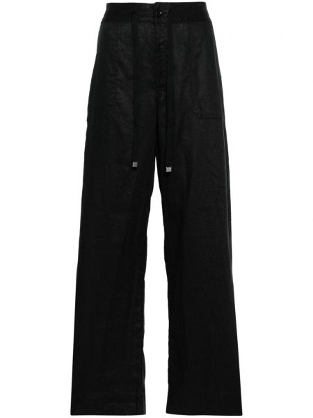 Pantalon droit en lin Lauren Ralph Lauren noir