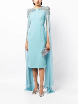 Drapiruotas vakarinė suknelė Jenny Packham mėlyna
