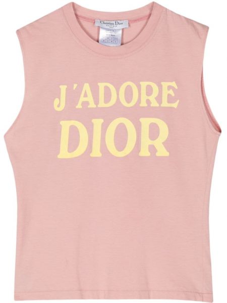 T-shirt avec imprimé slogan en coton à imprimé Christian Dior Pre-owned
